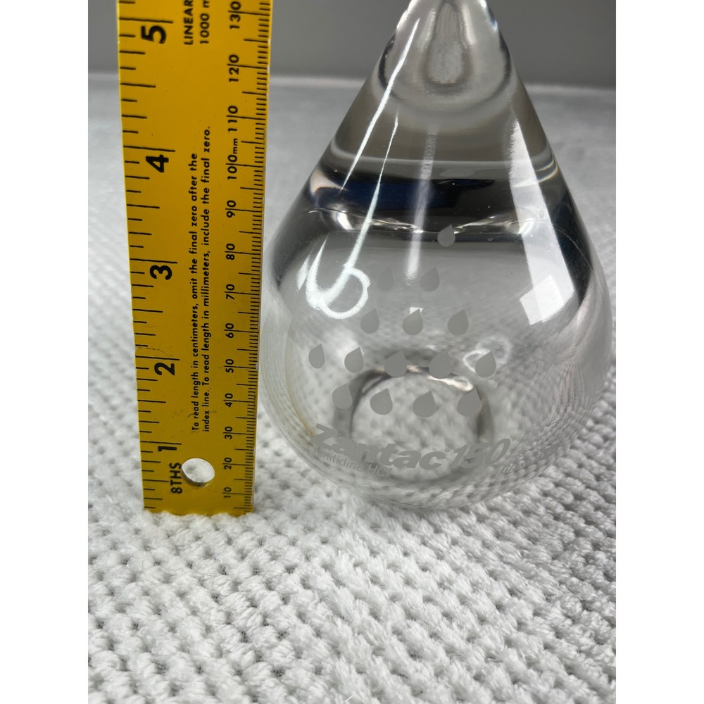 Vintage Zantac 150 Ranitidine HCl Glass Raindrop Paperweight‎ Pharma Promo Decor - Picture 2 of 5